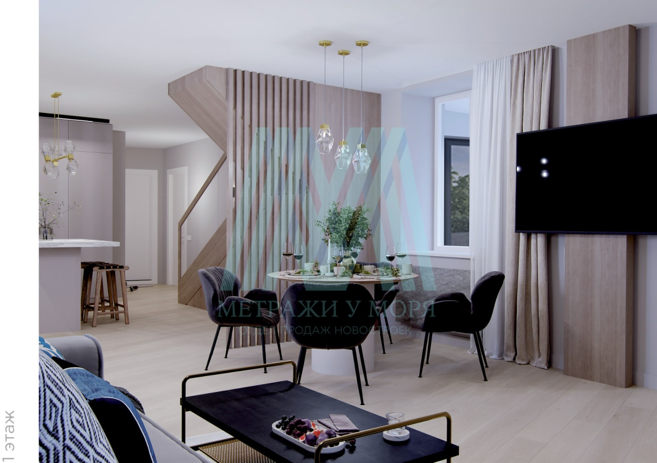 Двухурoвневый aпapтaмент у моря в Паpтенитe — 91,1 м²