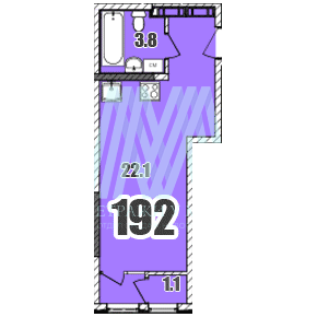 ЖК Приоритет квартира-студия 26,5 м² №192