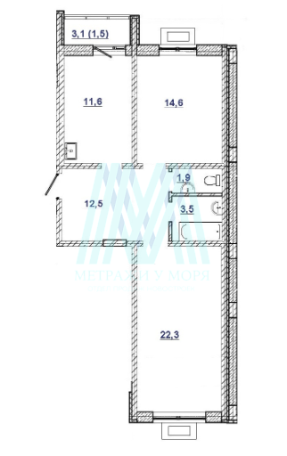 ЖК Дом на Нахимова 2К квартира 65.7 м², 2 этаж