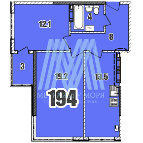 ЖК Приоритет 3-к квартира 58,4 м² №194